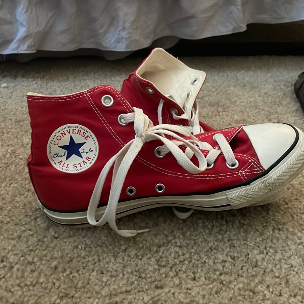 Red high top Converse